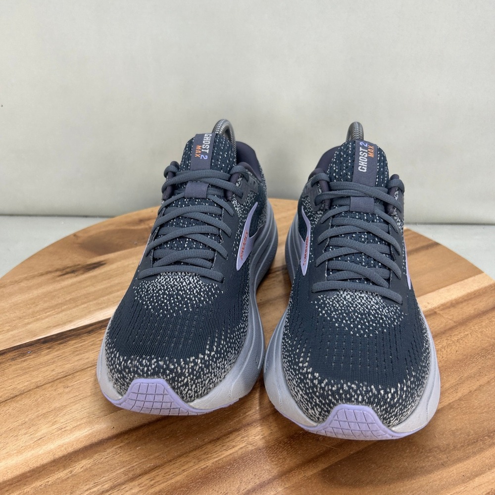 Brooks Ghost Max 2 Womens Running Shoes Grey Purple Size 39 / 8 Medium B - Picture 2 of 8